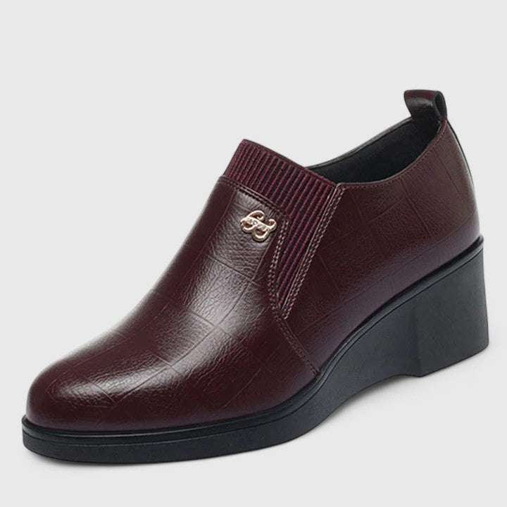 Wedge Heels with Elasticated Panels and Cushioned Footbed
