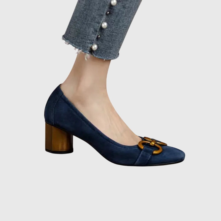 Tacones altos con tira de hebilla y plantilla acolchada