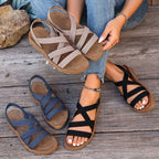 Sandalias con tiras cruzadas y suela gruesa antideslizante