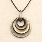 Vintage Layered Disc Long Pendant Necklace with Relaxed Drape
