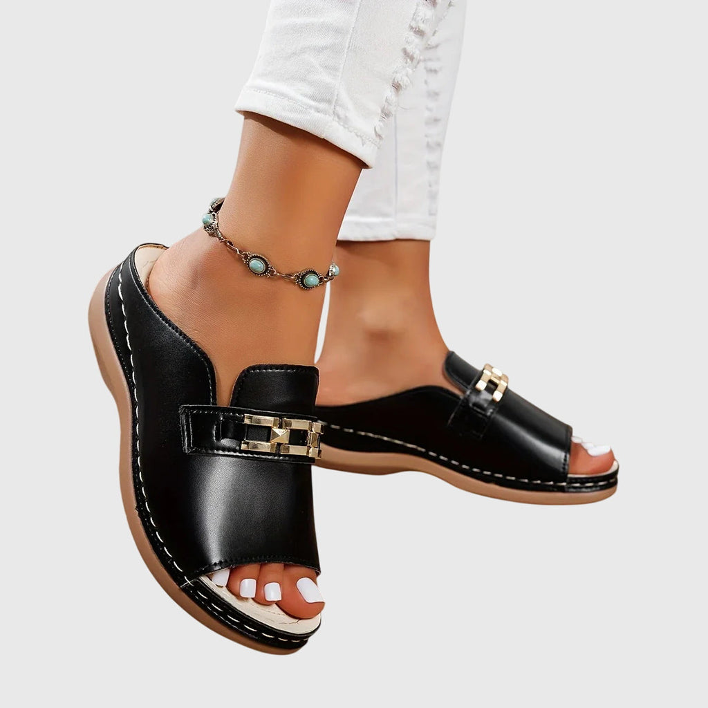 Slip-On Sandals with Shock Absorbing Sole