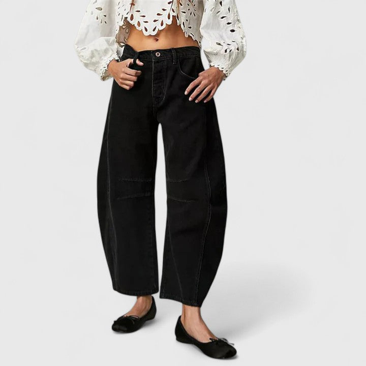 Wide Leg Trousers with Elongating Relaxed Fit