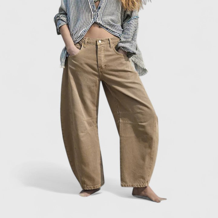 Wide Leg Trousers with Elongating Relaxed Fit