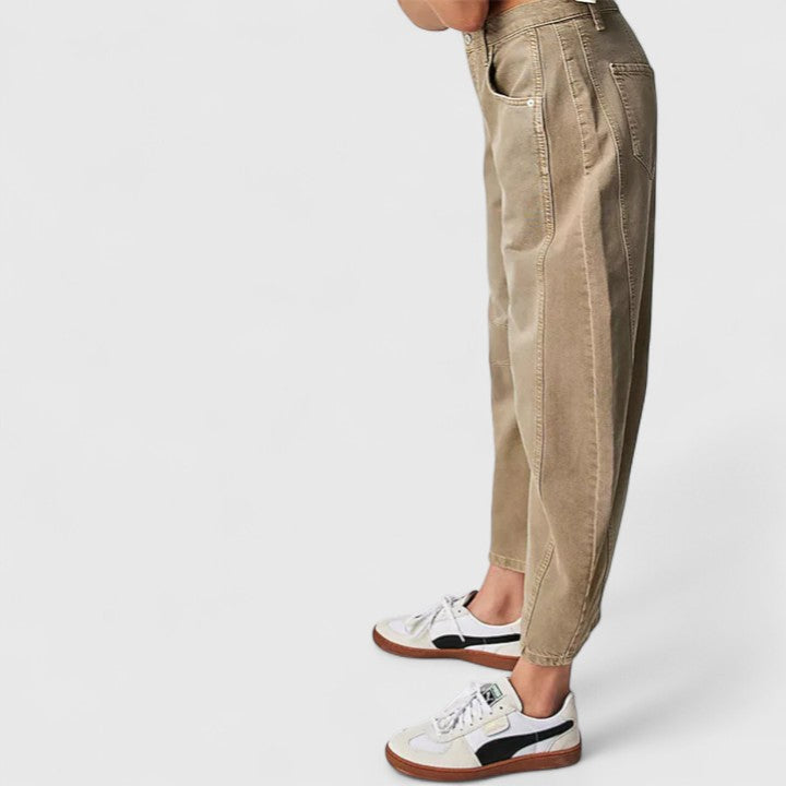 Wide Leg Trousers with Elongating Relaxed Fit