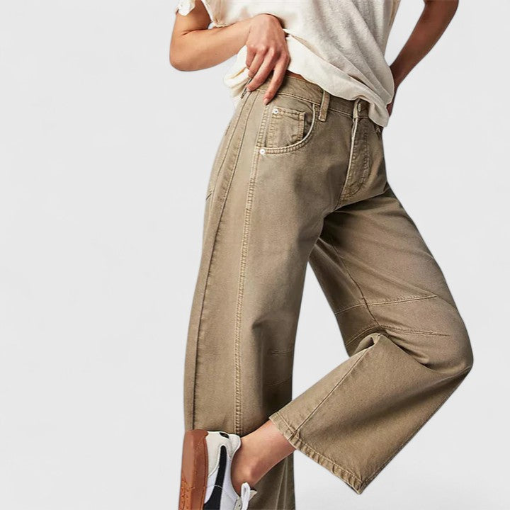 Wide Leg Trousers with Elongating Relaxed Fit