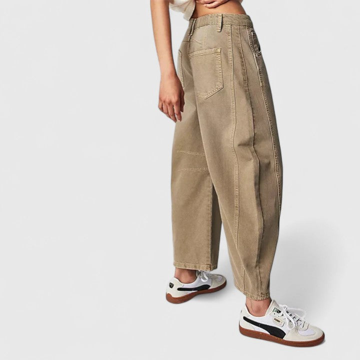 Wide Leg Trousers with Elongating Relaxed Fit