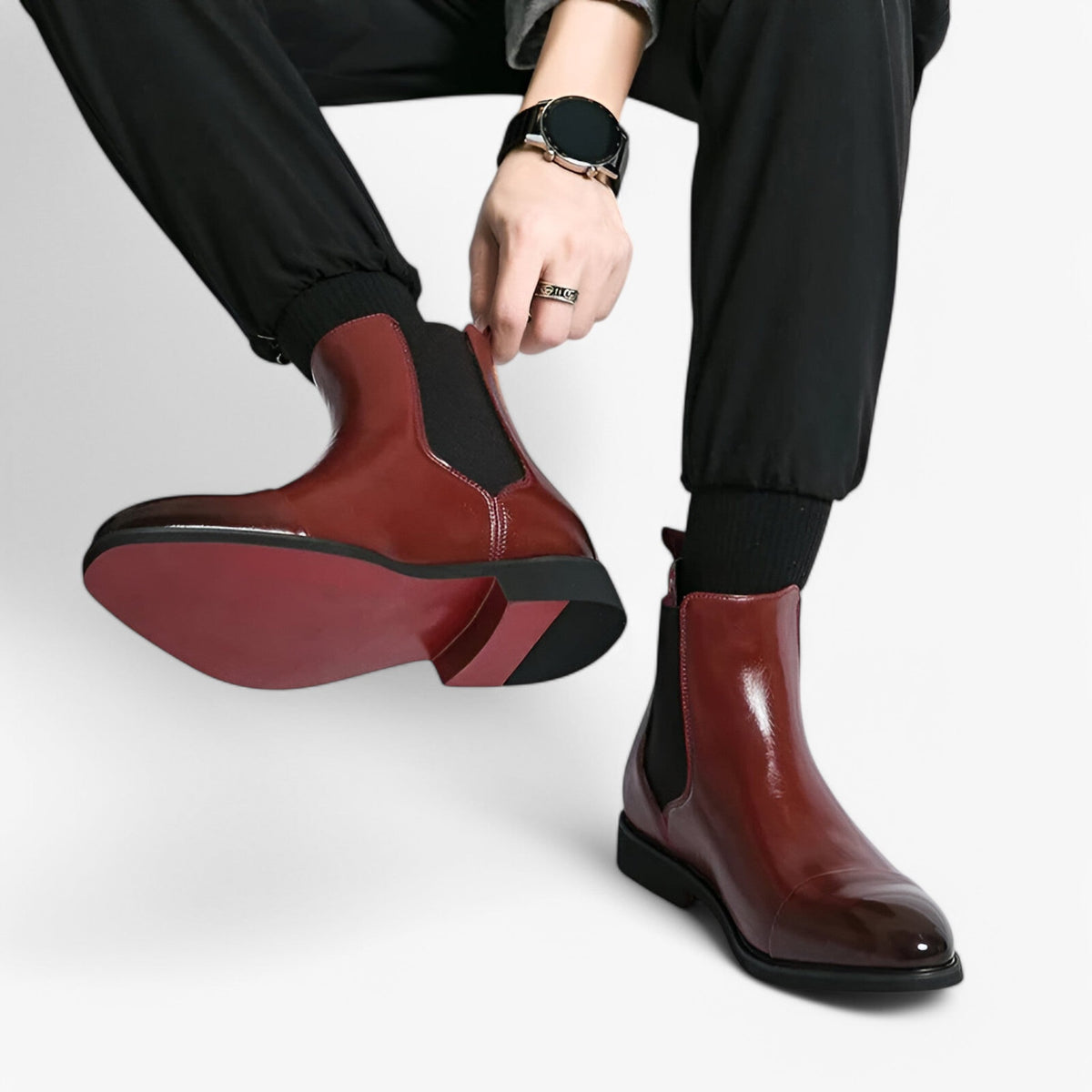 Chelsea Boots with Elastic Side Panels and Padded Insole