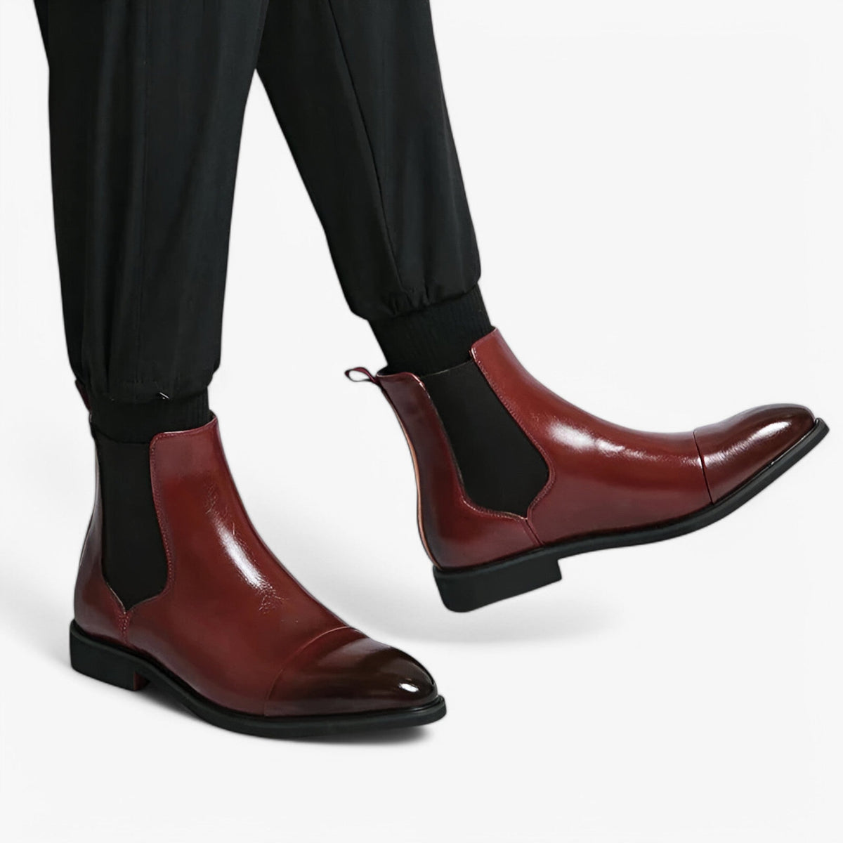 Chelsea Boots with Elastic Side Panels and Padded Insole