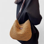 Slouchy Shoulder Bag with Zip Closure and Pockets
