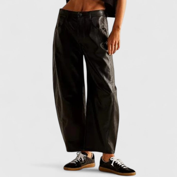 Wide Leg Trousers with Elongating Relaxed Fit