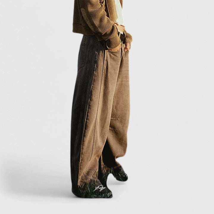 Wide Leg Trousers with Elongating Relaxed Fit
