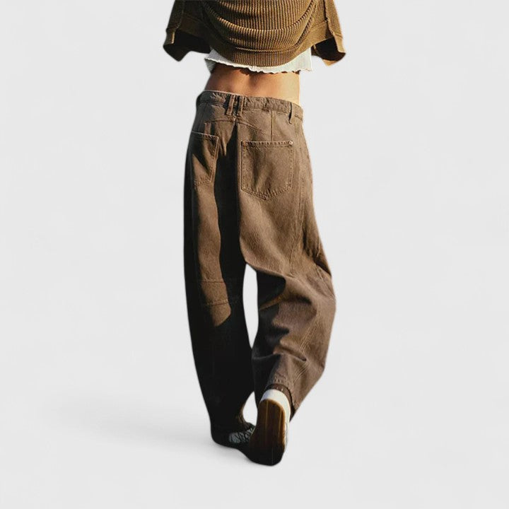 Wide Leg Trousers with Elongating Relaxed Fit