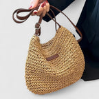 Slouchy Shoulder Bag with Zip Closure and Pockets