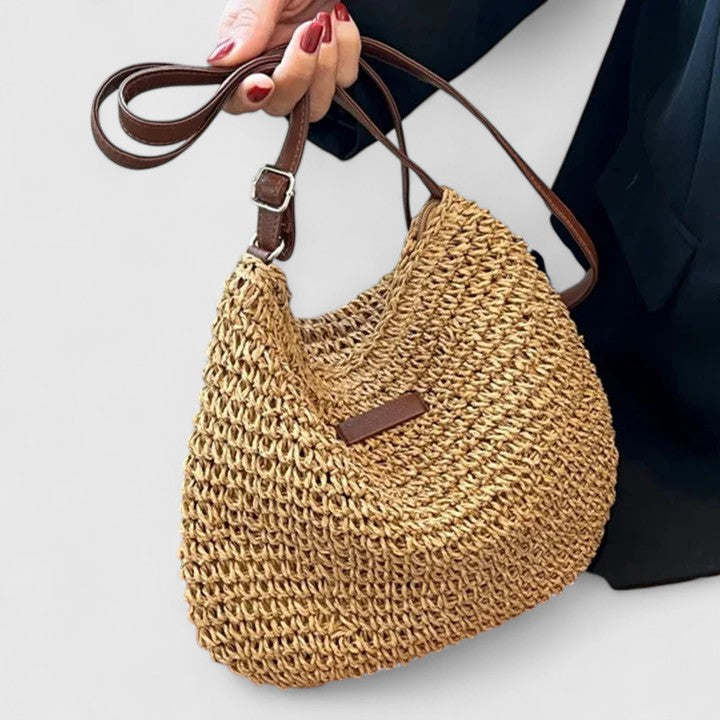 Slouchy Shoulder Bag with Zip Closure and Pockets