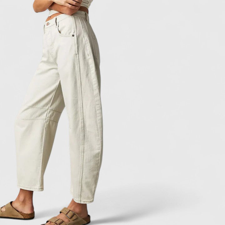 Wide Leg Trousers with Elongating Relaxed Fit