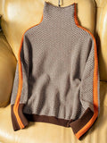 Striped Jumper with High Collar