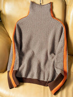 Striped Jumper with High Collar