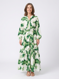 Long Sleeve Tiered Maxi Dress with Tie Waist