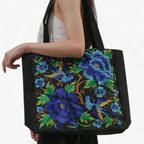 Floral Embroidered Shoulder Bag with Zip Closure