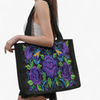 Floral Embroidered Shoulder Bag with Zip Closure