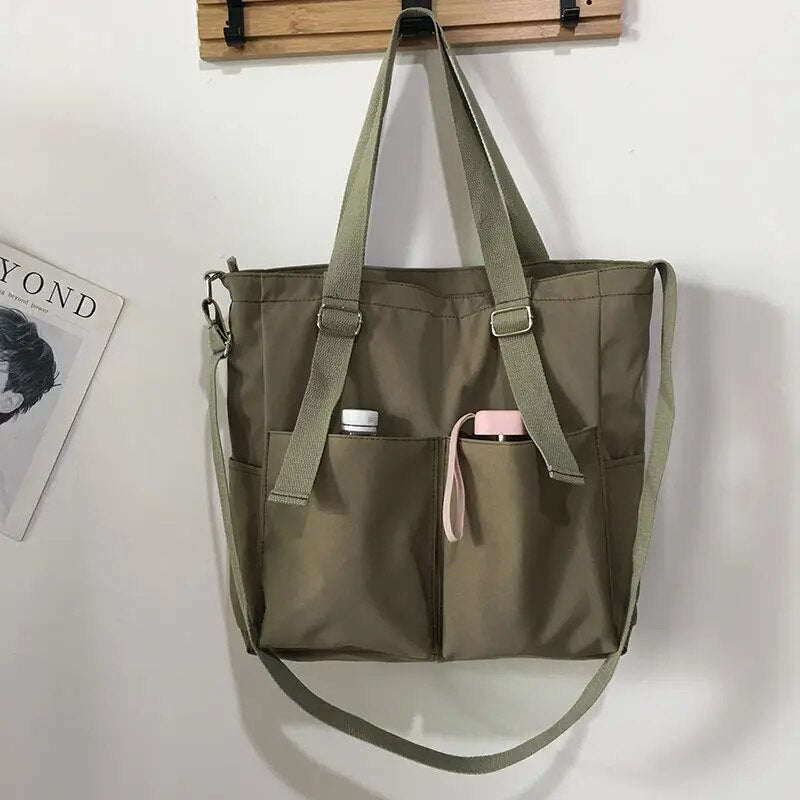 Water-Resistant Woven Crossbody Bag with Zipper Closure