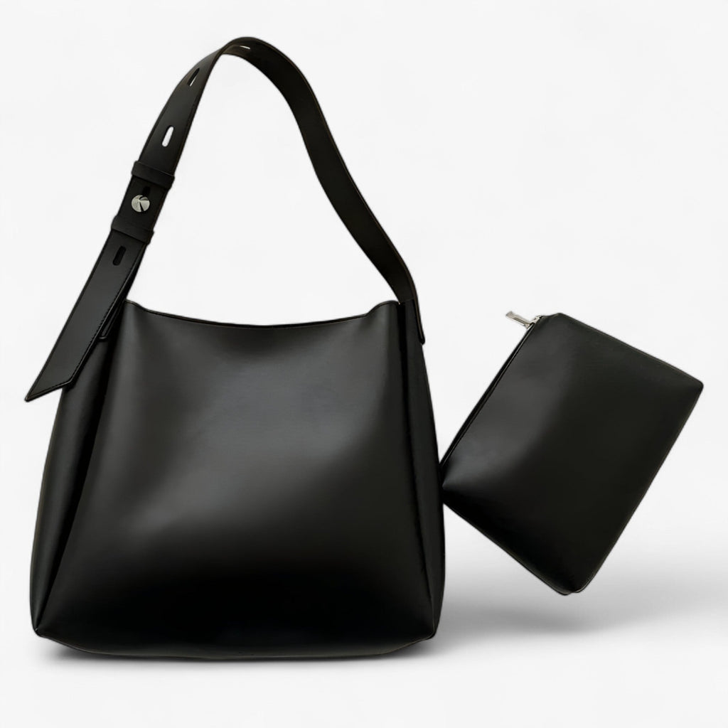 Convertible PU Leather Clutch and Shoulder Bag Design