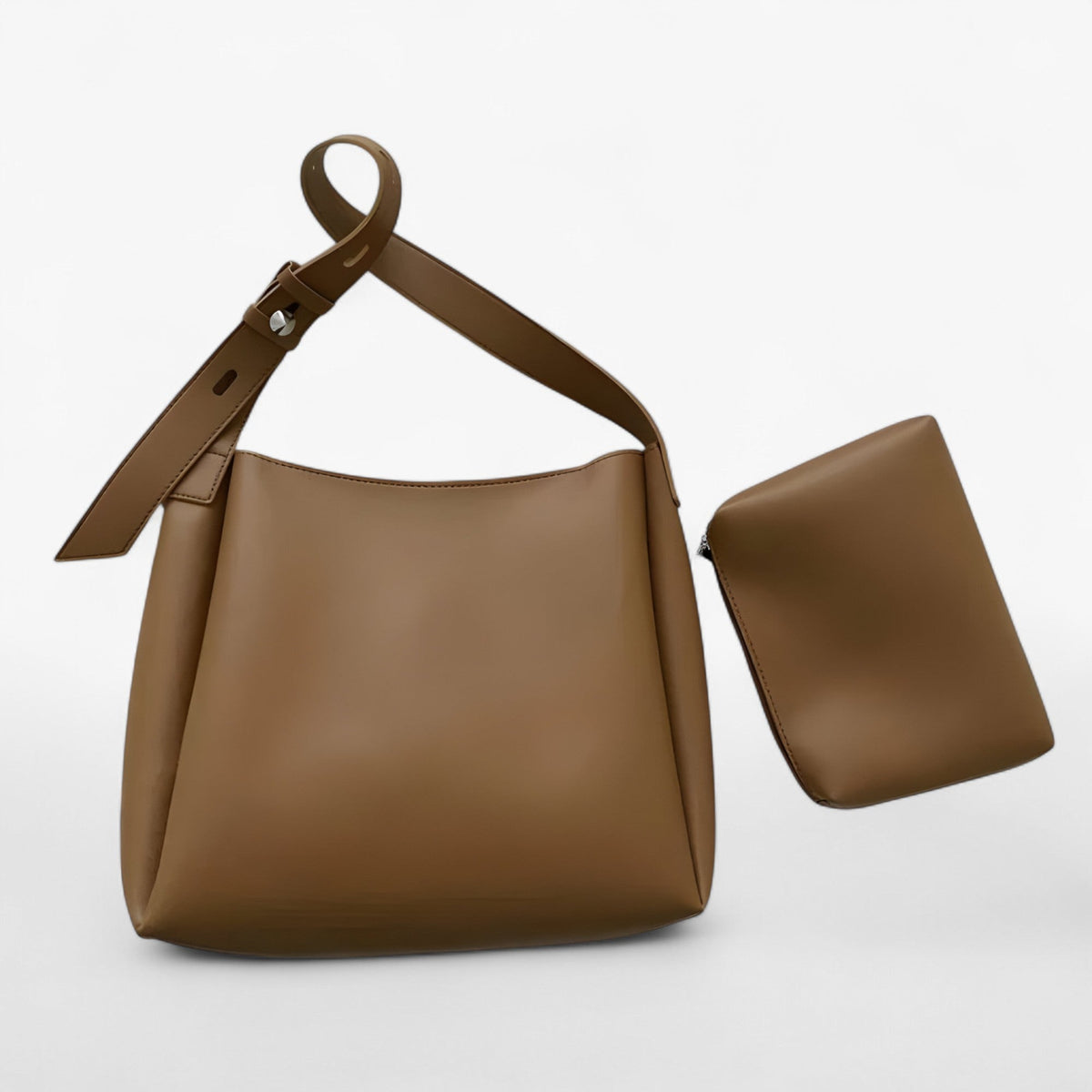 Convertible PU Leather Clutch and Shoulder Bag Design