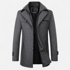 Wool Trench Coat with Zip-Up Double Collar