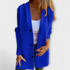 Single Breasted Hooded Jacket with Button Front