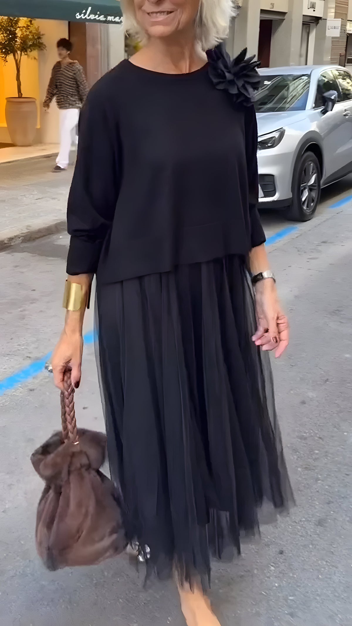 Layered Midi Dress with a Refined Everyday Silhouette
