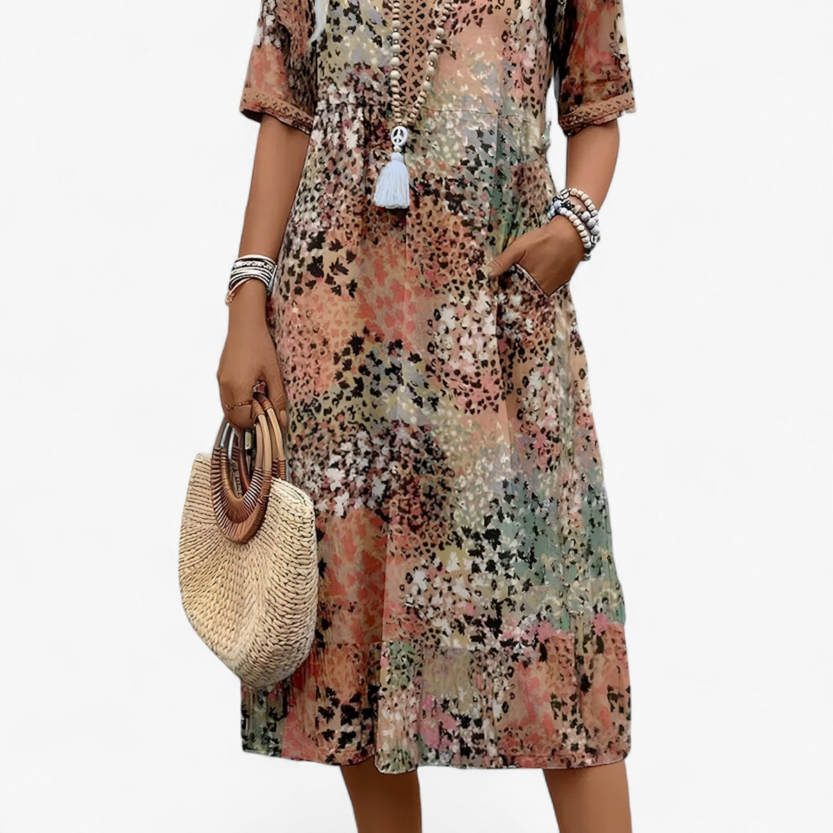Vestido romántico de estampado floral con falda fluida