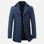 Wool Trench Coat with Zip-Up Double Collar