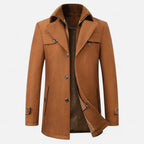 Wool Trench Coat with Zip-Up Double Collar