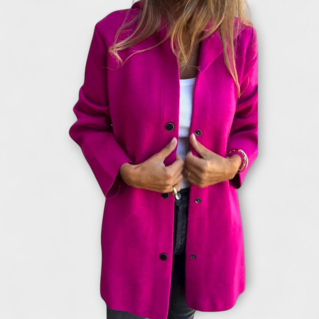 Single Breasted Hooded Jacket with Button Front