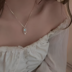 Dreamcatcher Pendant Necklace with Milky White Stone