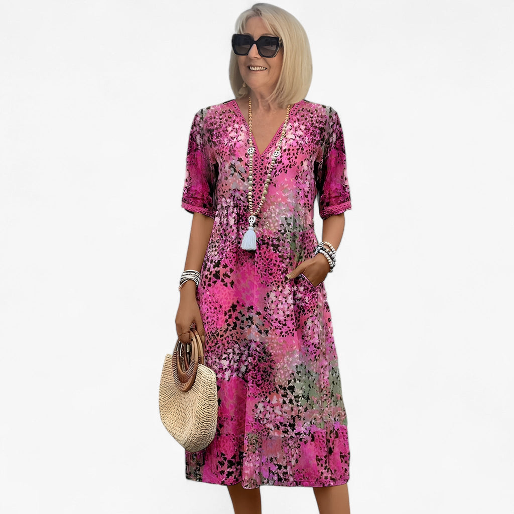 Vestido romántico de estampado floral con falda fluida
