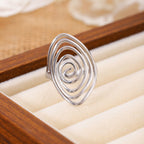 Sculptural Spiral Statement Ring in Gold Colour with Bold Curves