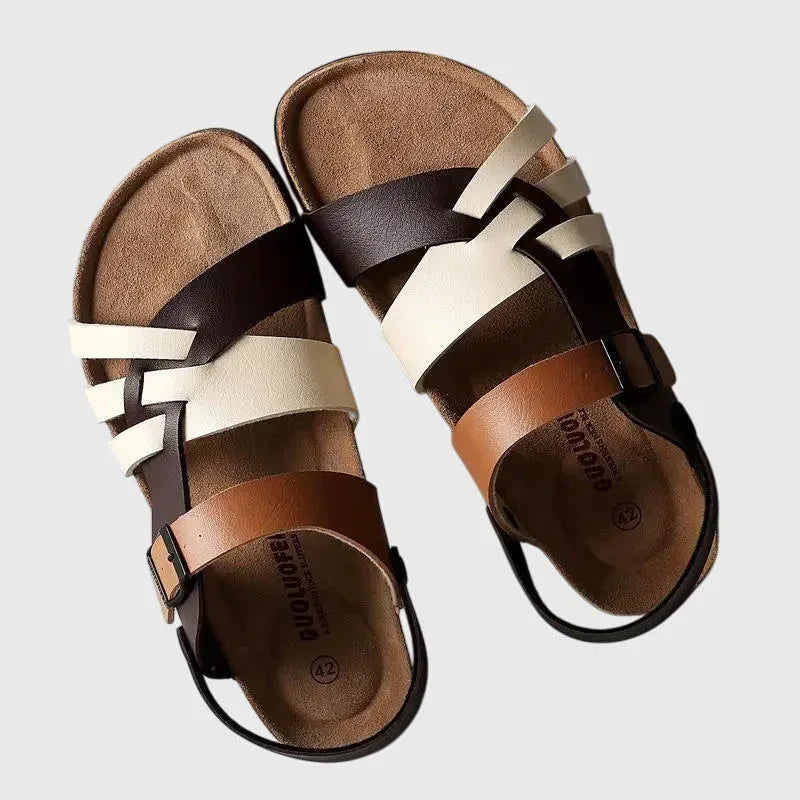 Sandalias anatómicas con acabado bicolor