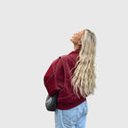Oversized Leather Look Jacket in Bold Red