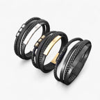 Pulsera trenzada multicapa para hombre con cierre magnético