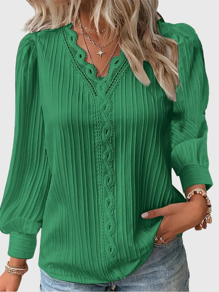 Pullover Blouse with Clean Classic Line
