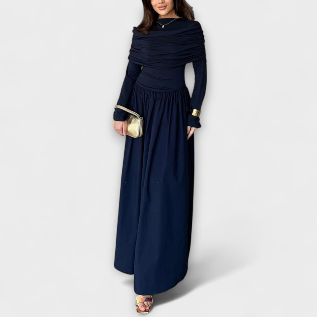 Relaxed Pleated Dress with Soft Movement