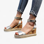 Wedge Platform Sandals with an Adjustable Ankle Strap
