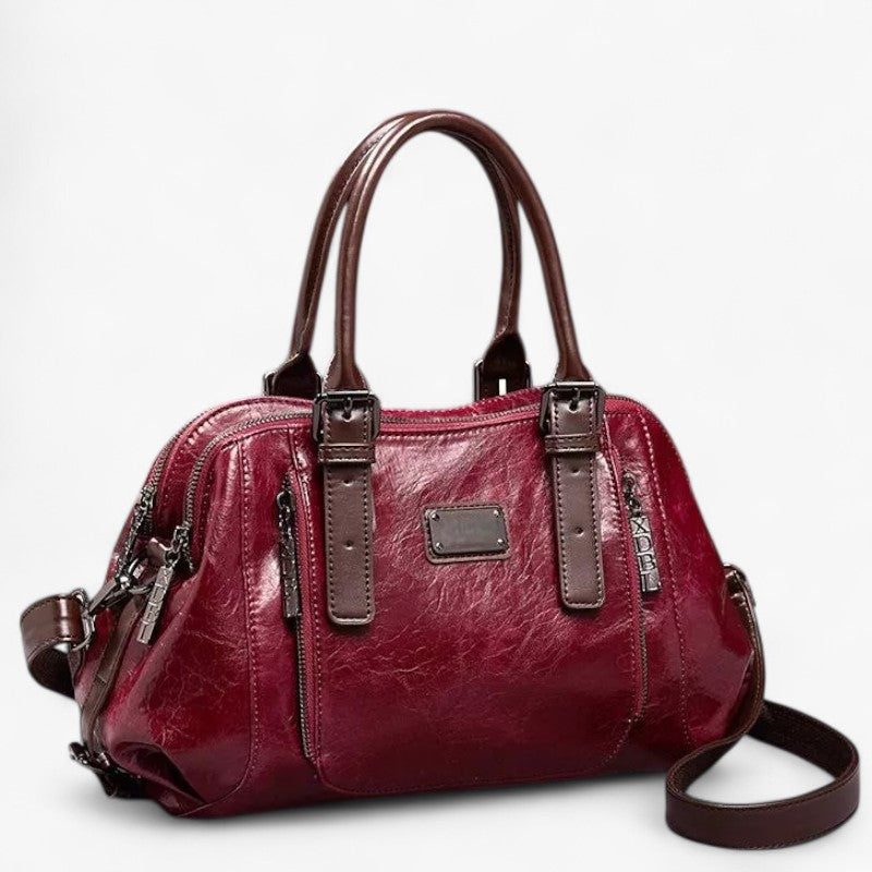 Faux Leather Flap Bag with Adjustable Strap and Magnetic Closure