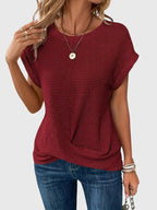 Crew Neck Blouse with Clean Everyday Cut