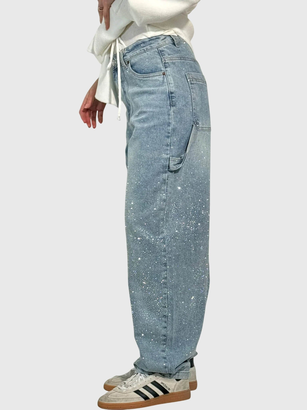 Relaxed Trousers with Sparkling Detail