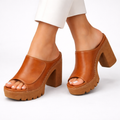 Platform heels with wide, stable heel base