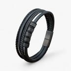 Pulsera trenzada multicapa para hombre con cierre magnético
