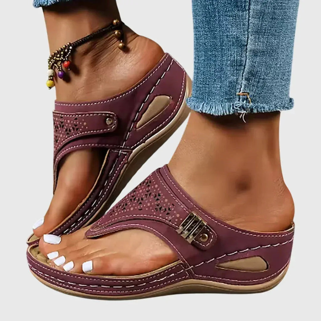Slip-On Sandals with Striped Detail
