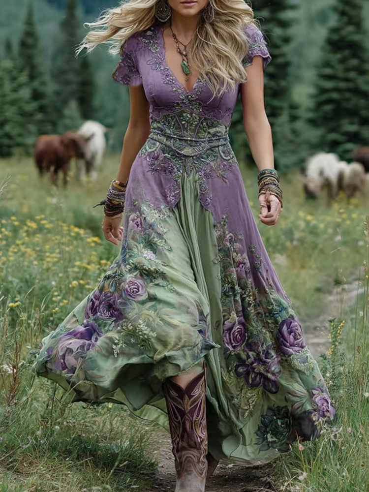 Floral Maxi Dress with Flowing Silhouette